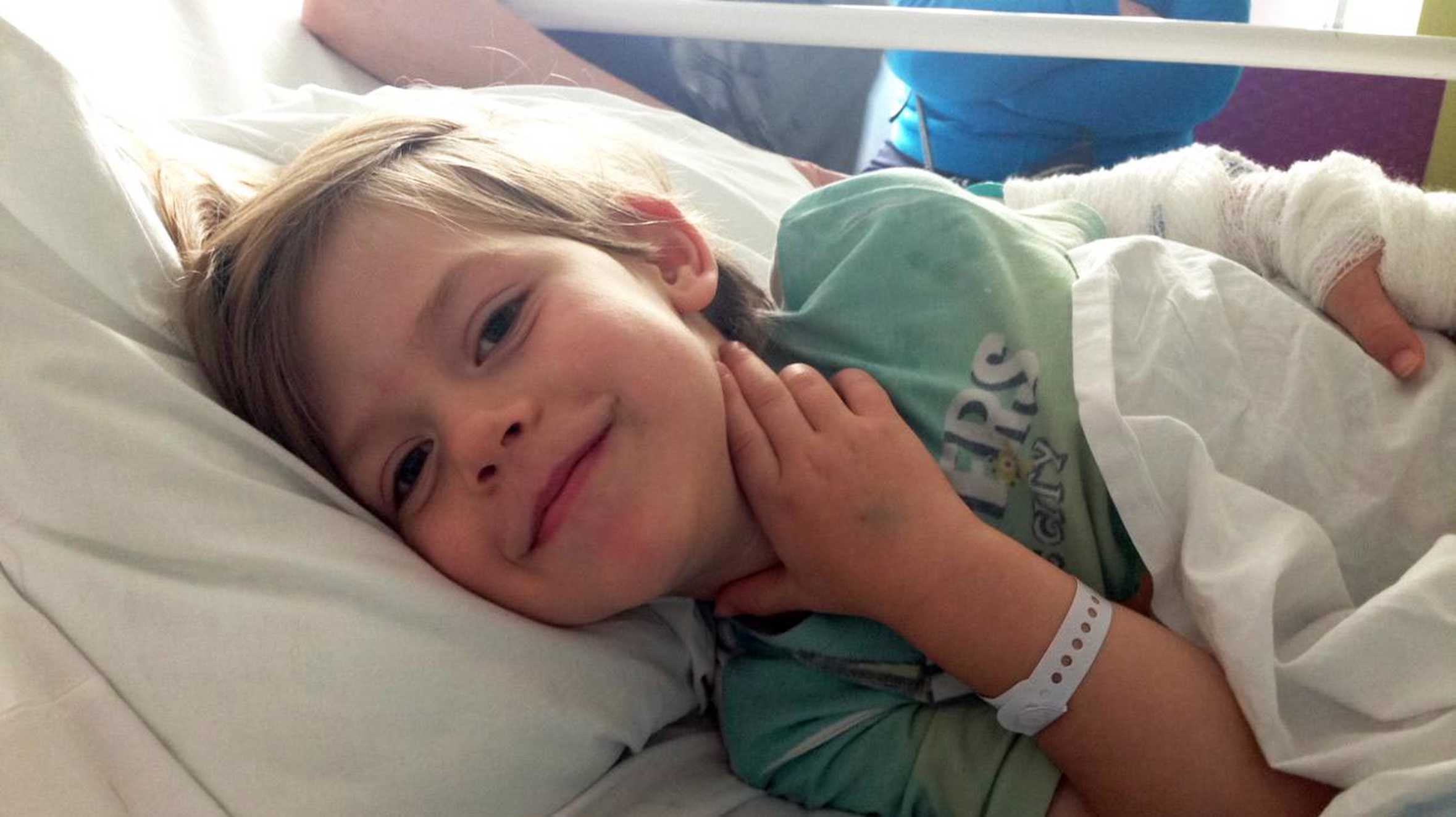 Wish child, Danny undergoing treatment in hospital