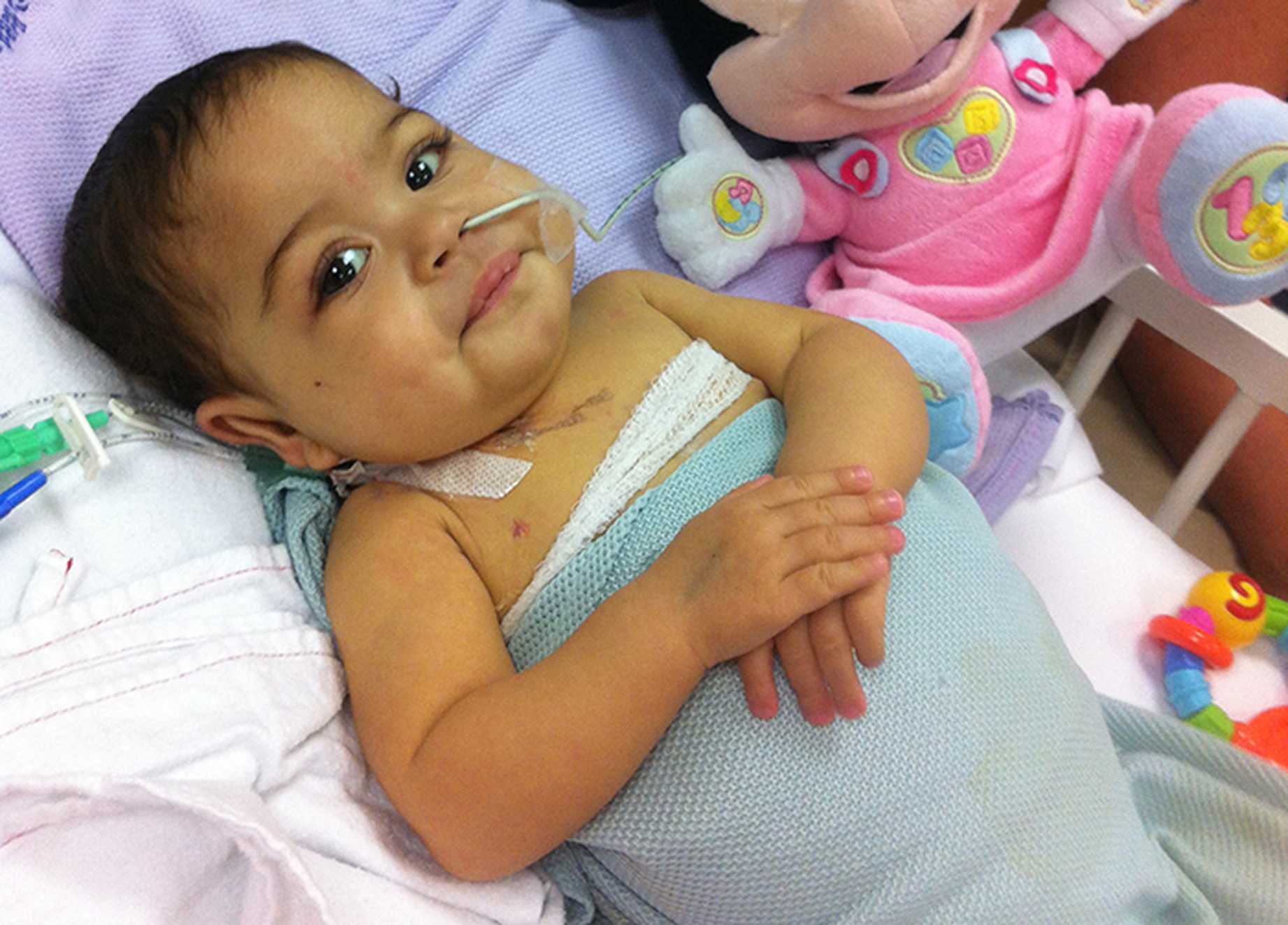 Alyssa in hospital as a baby.